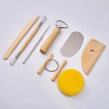 

8pcs/set DIY Art Basic Clay Pottery Tool Set Crafts Clay Sculpting Tool Kit Pottery & Ceramics Wooden Handle Modeling Clay Tools