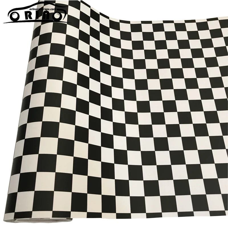 Checkered Flag Black White Vinyl Film Sticker
