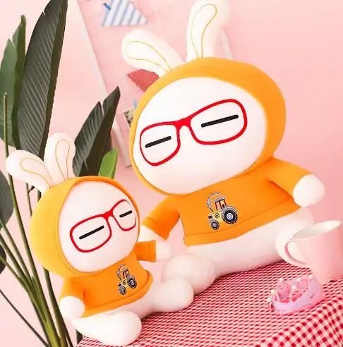 Wyzhycreature очки Фигурка кролика выражения милые Meng плюшевые игрушки куклы украшения спальни отправьте друзьям и детям подарки