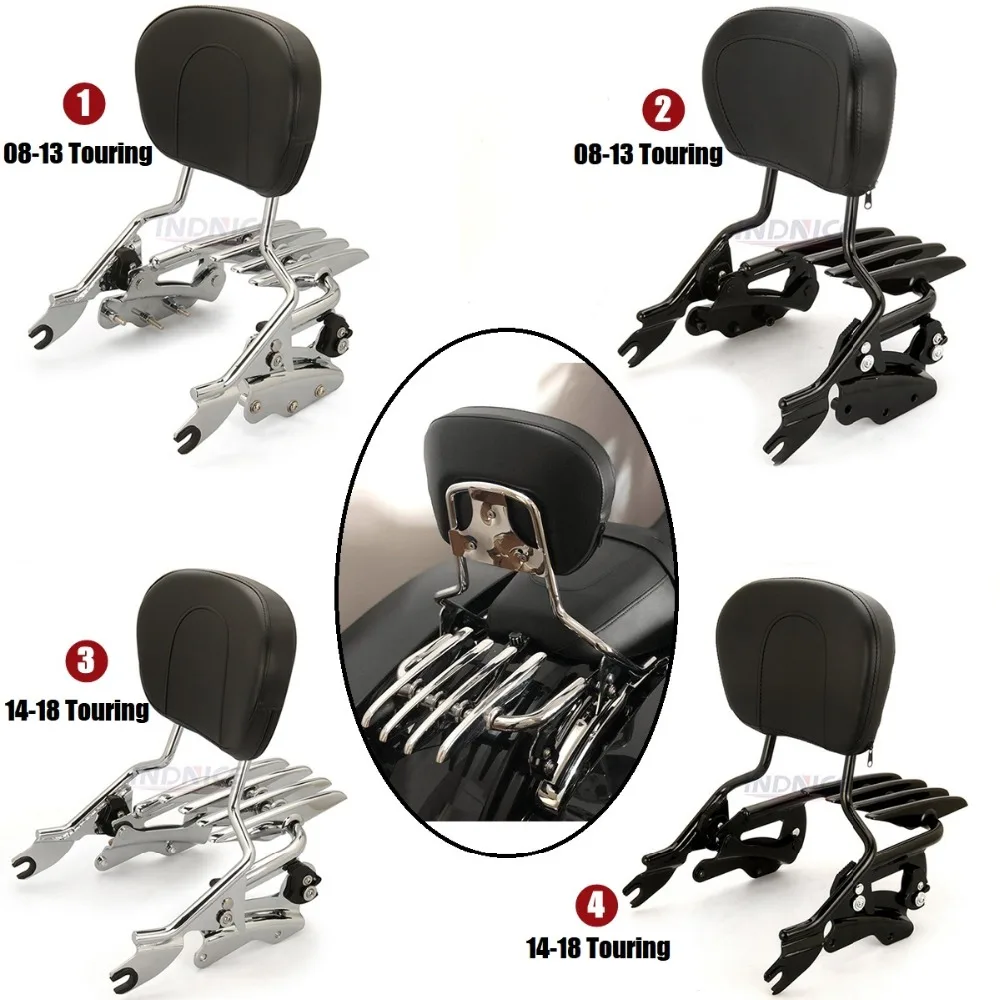 

Sissybar Backrest + Docking hardware kit +Luggage rack For Harley Touring Street Glide roadking FLHX FLHR FLHT CVO 2008-2013