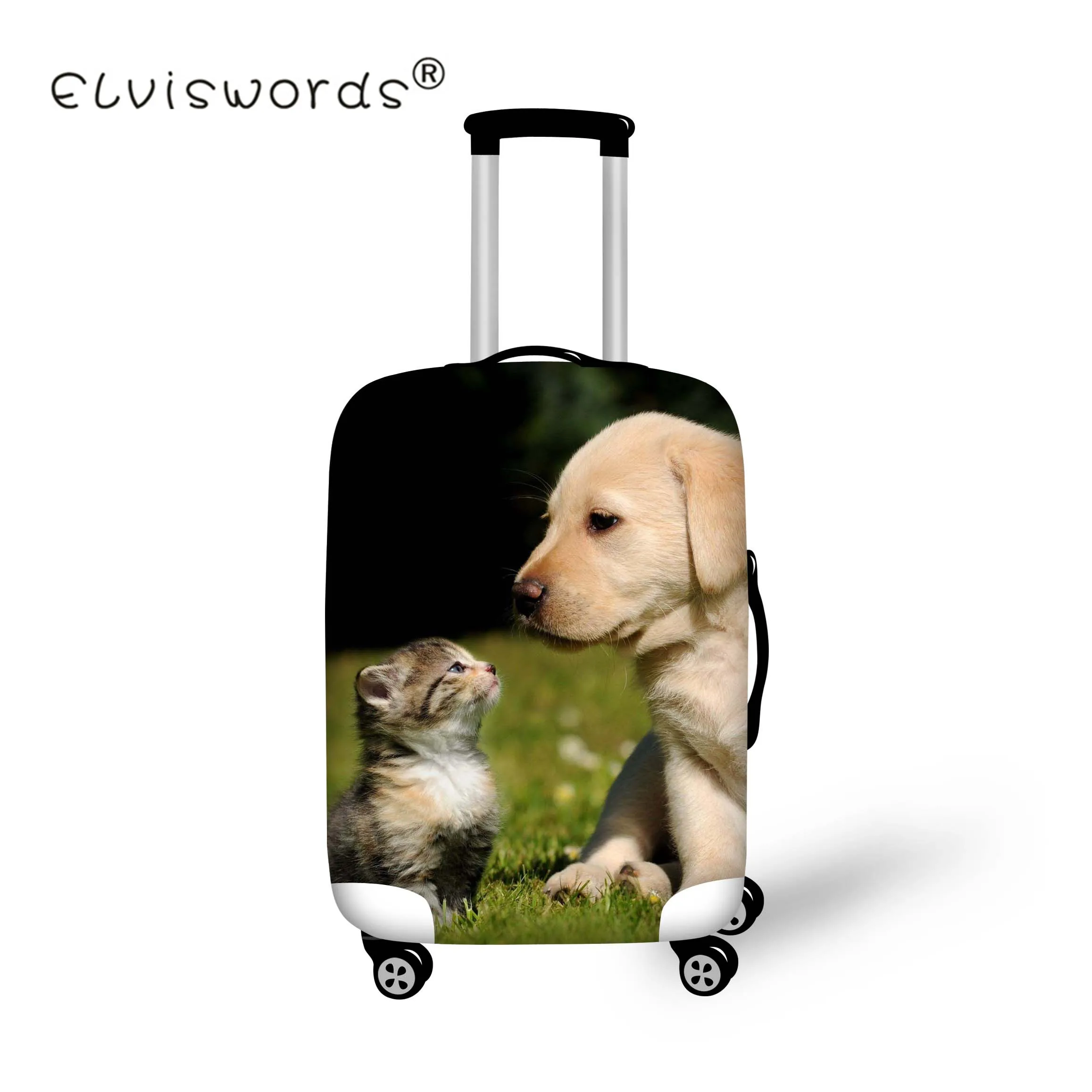 ELVISWORDS Печать Путешествия багаж крышка милые животные Щенок Собака Кошка Thicke чемодан защитный чехол для багажника багажные чехлы - Цвет: R1028