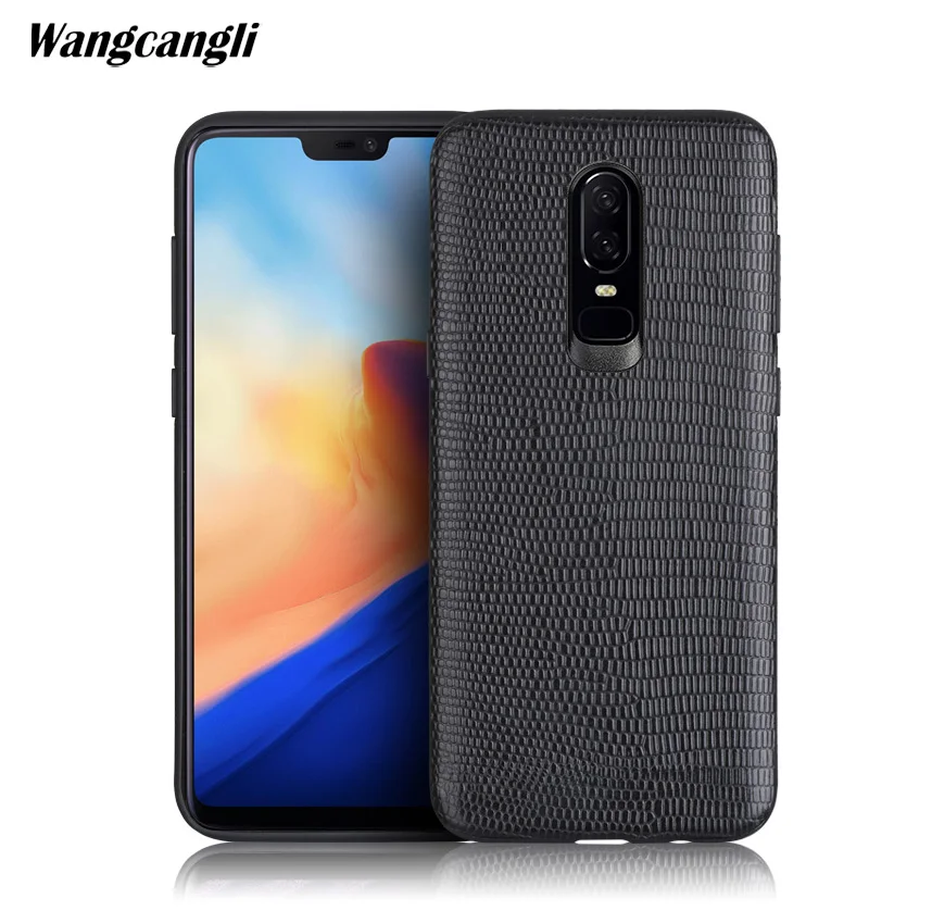 

Business high-end leather cowhide lizard all-inclusive soft shell For Oneplus 6 case phone case lizard all-inclusive soft shell