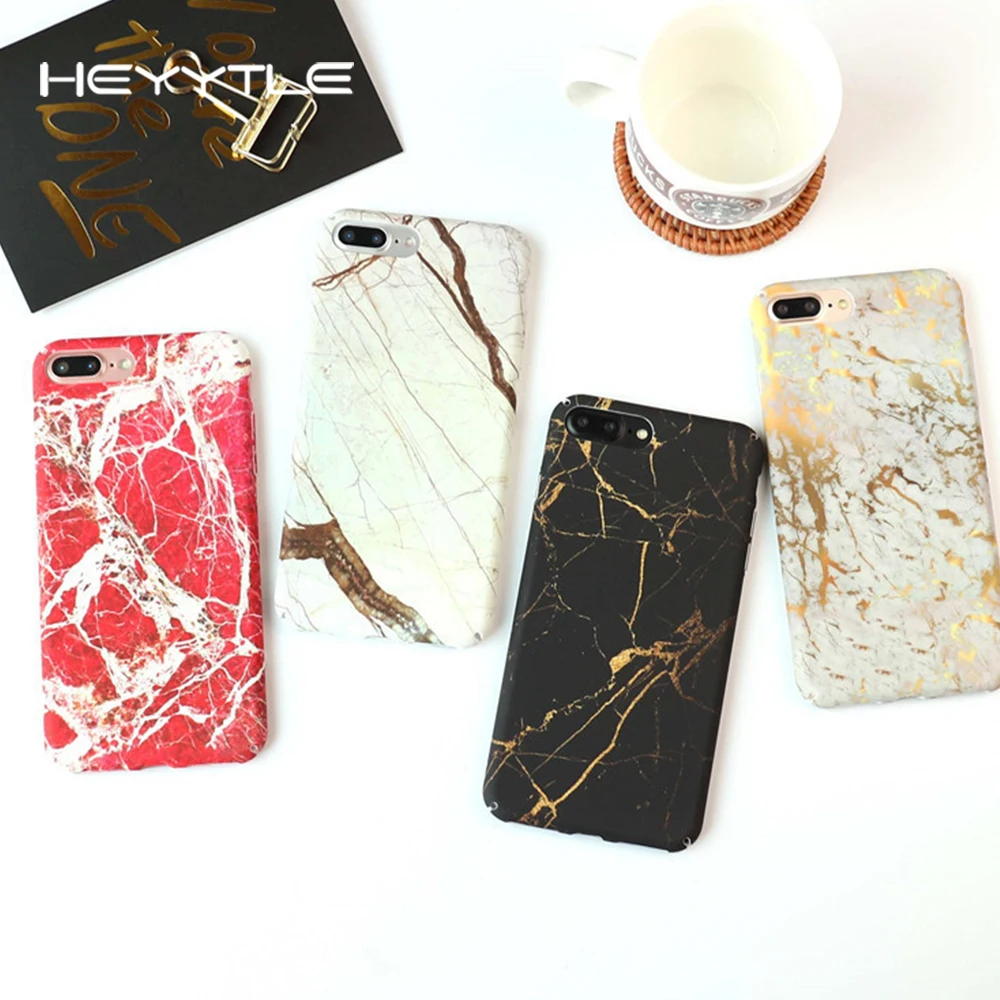 

Heyytle Marble Phone Cover For Apple iPhone X 8 7 6S 6 Plus Case Cute Frosted Ultra-thin Capa Hard PC Back Cases For iPhone 10