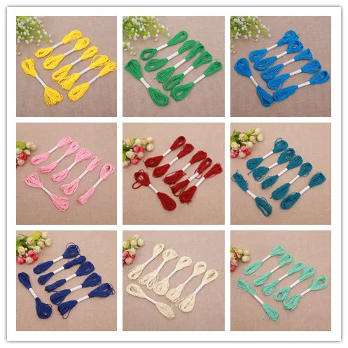 

Top Quanlity 8M/pcs Beautiful Cross Stitch Thread 8pcs/lot Embroidery Cotton Thread Cord For Sewing Skeins Craft