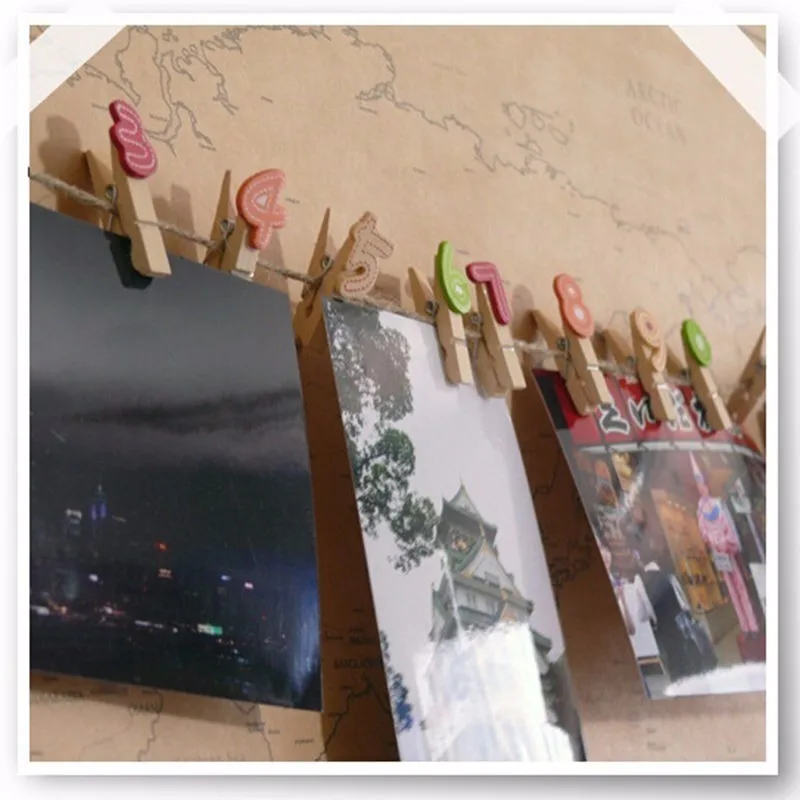 10pcs Mini Wooden Clips Lovely Arabic Numerals Pegs Clips Funny Photo Paper Clips Note Memo Holder Card Clothespin Craft Wedding Room Party Decoration  (4)