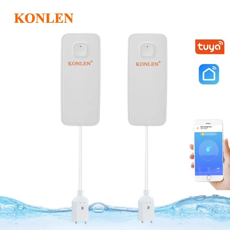 

WIFI Water Leak Sensor Flood Leakage Level Alarm Detector Tank Overflow Protection Tuya Smart Life App Home House Remote Control