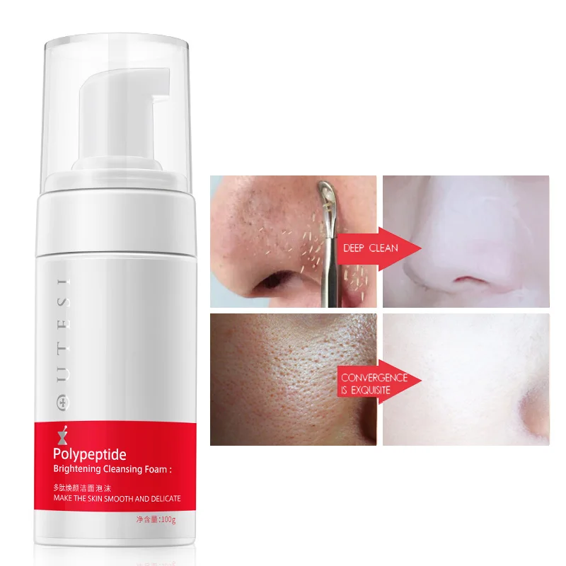 

100g Polypeptide Foam Face Cleanser Moisturizing Facial Wash Bubble Acne Exfoliator Foam Clean Brightening Nourishing Skin Care