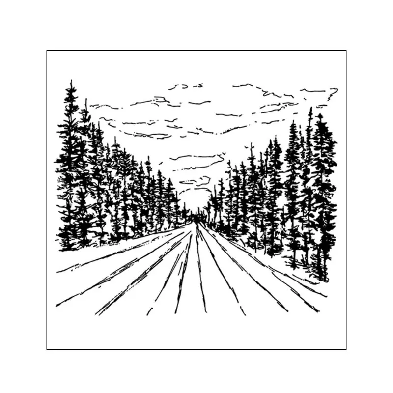 

Winter Road DIY Silicone Clear Stamp Cling Seal Scrapbook Embossing Album Decor