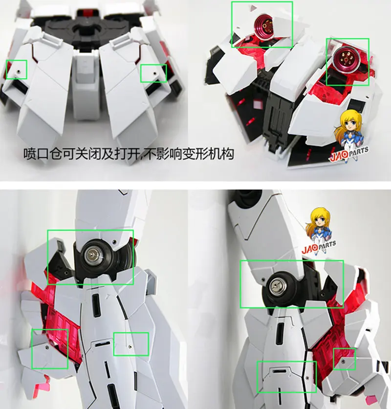 JAOparts Metal Modified parts set for Bandai MG 1/100 RX-0 Full Armor Unicorn
