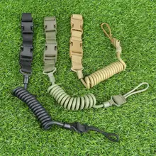 Боевой строп Телескопический Тактический Пистолет Безопасный шнур PU страховочный шнур W/волшебная лента ремень нейлоновая лямка POM сумка с пряжками