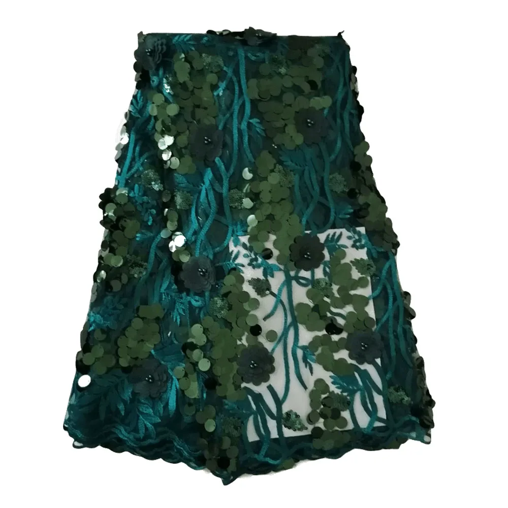 Green lace fabric