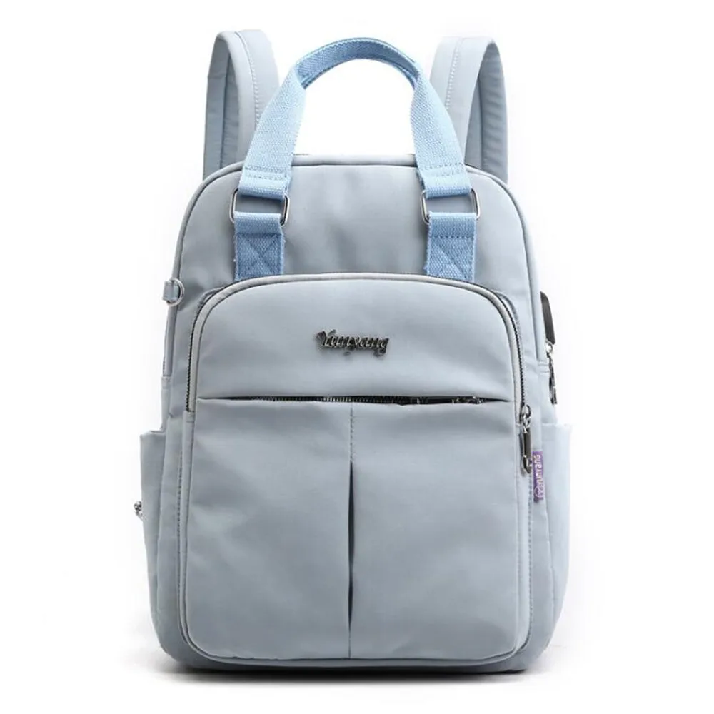 

Trend Lady Backpack USB Charging Nylon Waterproof Backpack New Large Capacity College Wind Leisure Student Bag Travel Backpack