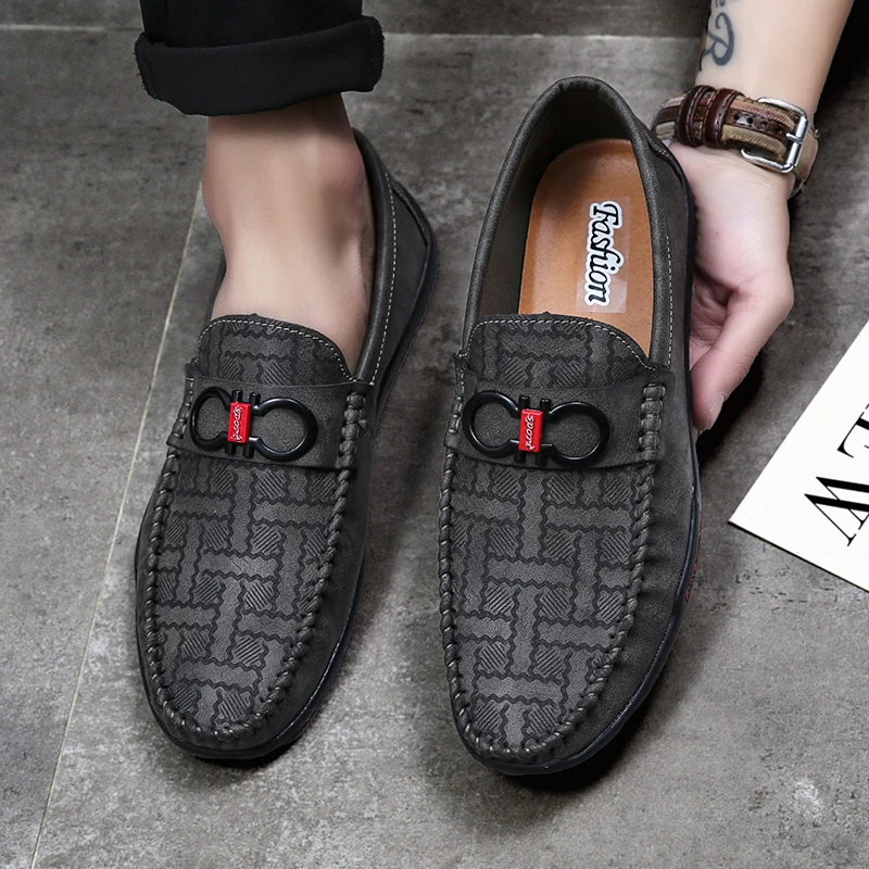 

Leather shoes men summer hot sale 2019 in Men's casual shoes male comfortable Moccasins Breathable Slip on Driving Shoes C4