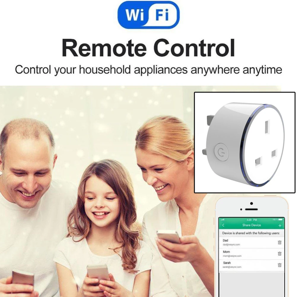 Smart Plug Wi-Fi управление разъем мощность мониторинга энергии таймер ЕС/США/Великобритания Outlet голос управление с Alexa Google дома IFTTT