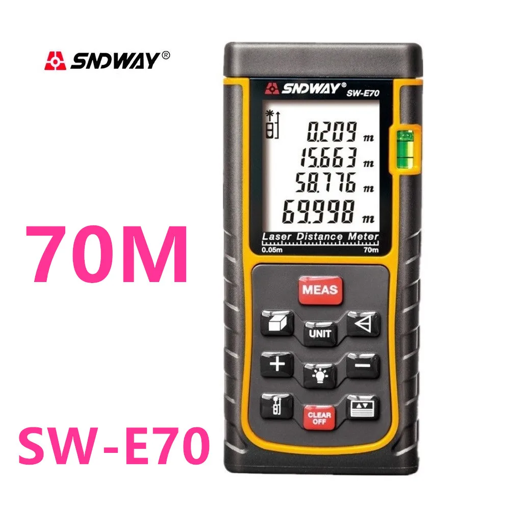 

70m Laser distance meter LDM-X70 with bubble level Tape tool Rangefinder Rang finder measure Area/Volume in M/Inch/ft