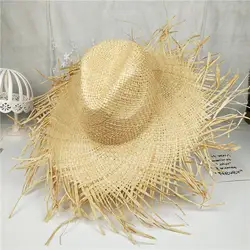 Летние ручной травы бахромой краев fedoras Панама для женщин праздник Пляж Досуг шляпа оптовая продажа