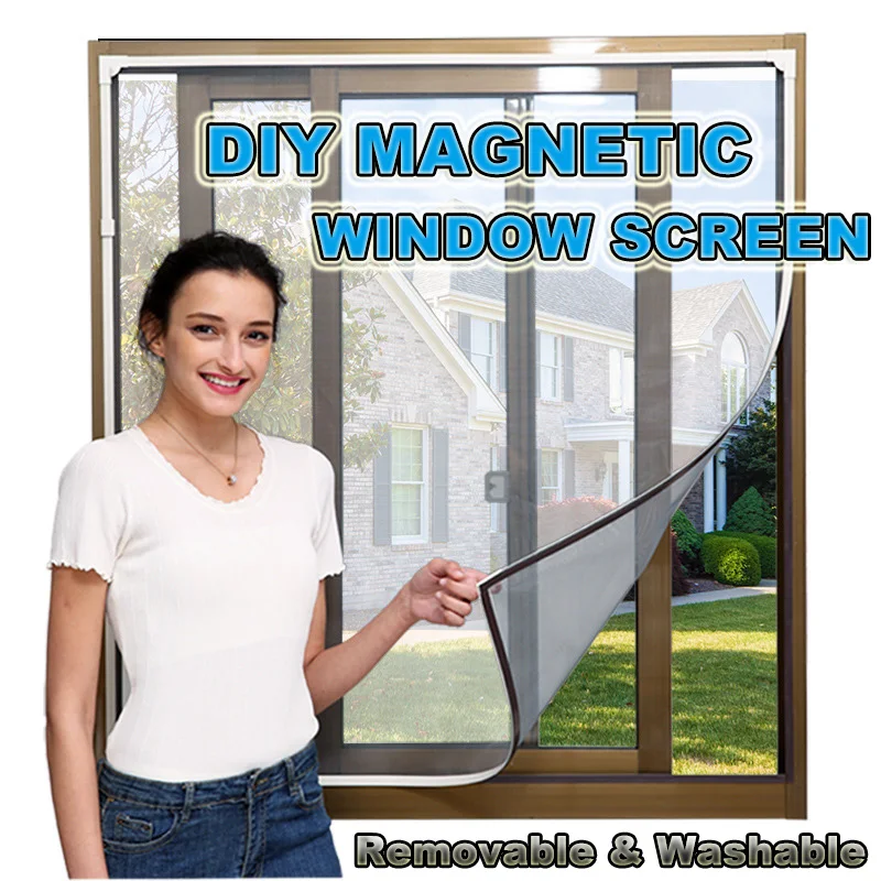 

Invisible Fly Mosquito Screen Net Mesh, Adjustable DIY Magnetic Window Screen windows Removable Washable, Assembly Accessories