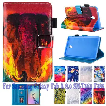 

Luxury Fashion Drogan Unicorn Print Case For Samsung Galaxy Tab A 8.0 2017 T380 385 SM-T385 8.0" Cover Funda Tablet Folio Shell