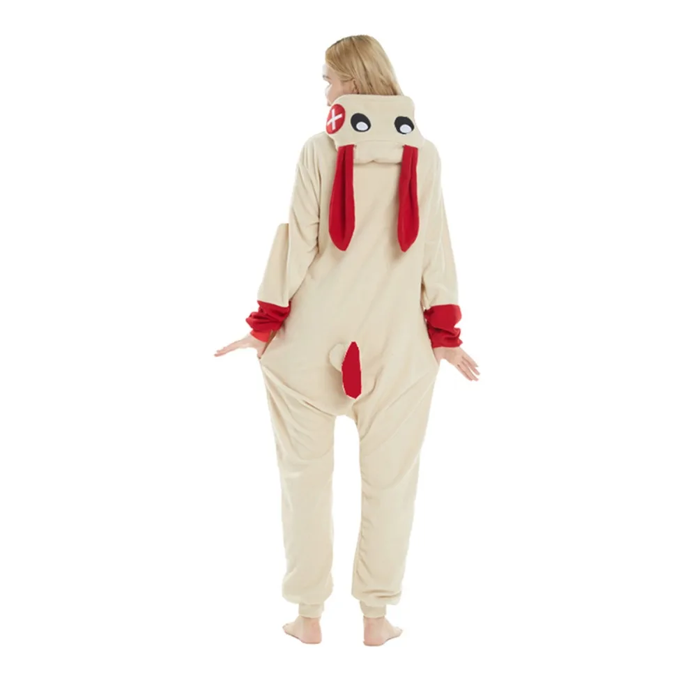 Из Полар-флиса унисекс для взрослых Пижама Kigurumi карнавальный костюм животного для костюмированного представления комбинезоны с кроликом, одежда для сна