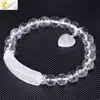 CSJA Reiki Boho Natural Gem Stone White Clear Quartz Rock Crystal Bracelet for Men Women Lover Heart Pendant Chakra Jewelry F277 ► Photo 2/6