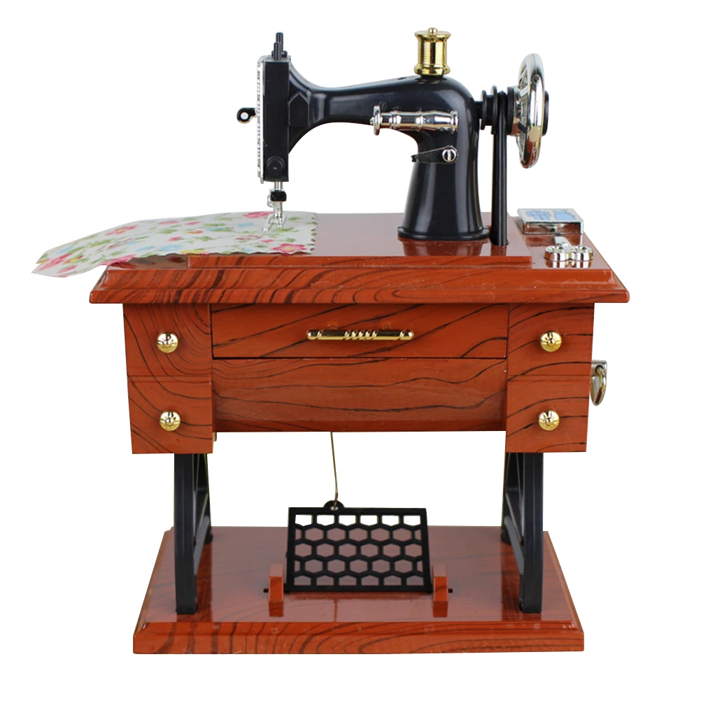 Vintage Sewing Music Box Musical Toy Sewing Machine Music Sartorius Model Play Creative Gift Sartorius Music Toy