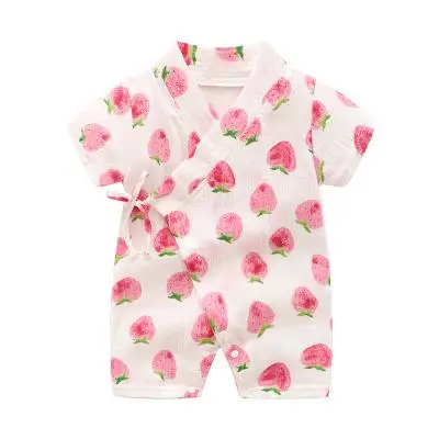 Топы для новорожденных, хлопковая одежда с красивым качеством, с коротким рукавом для мамы, детский комбинезон, детская одежда - Цвет: pink