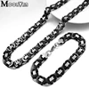 Moorvan Stainless Steel Men Jewelry Set Fashion Egypt Byzantine Bracelet Necklace Sets 11mm Width jewellery for Women's Man's ► Photo 2/6