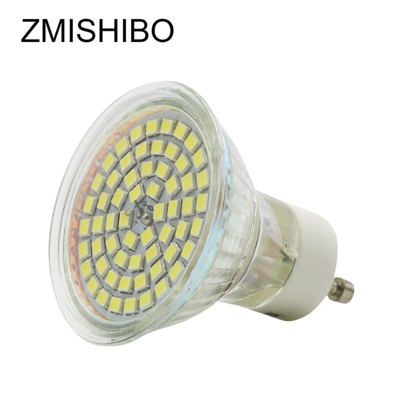 Zmisibo Высокая яркость LED GU10 лампа 220 в 230 В 3 Вт 60LED прозрачное стекло с крышкой