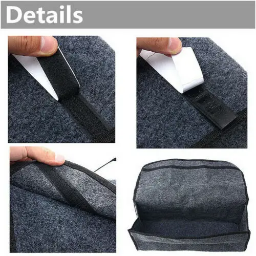  Grey Large Anti Slip Car Trunk Boot Storage Organiser Case Tool Bag Holder UK - 33013721292