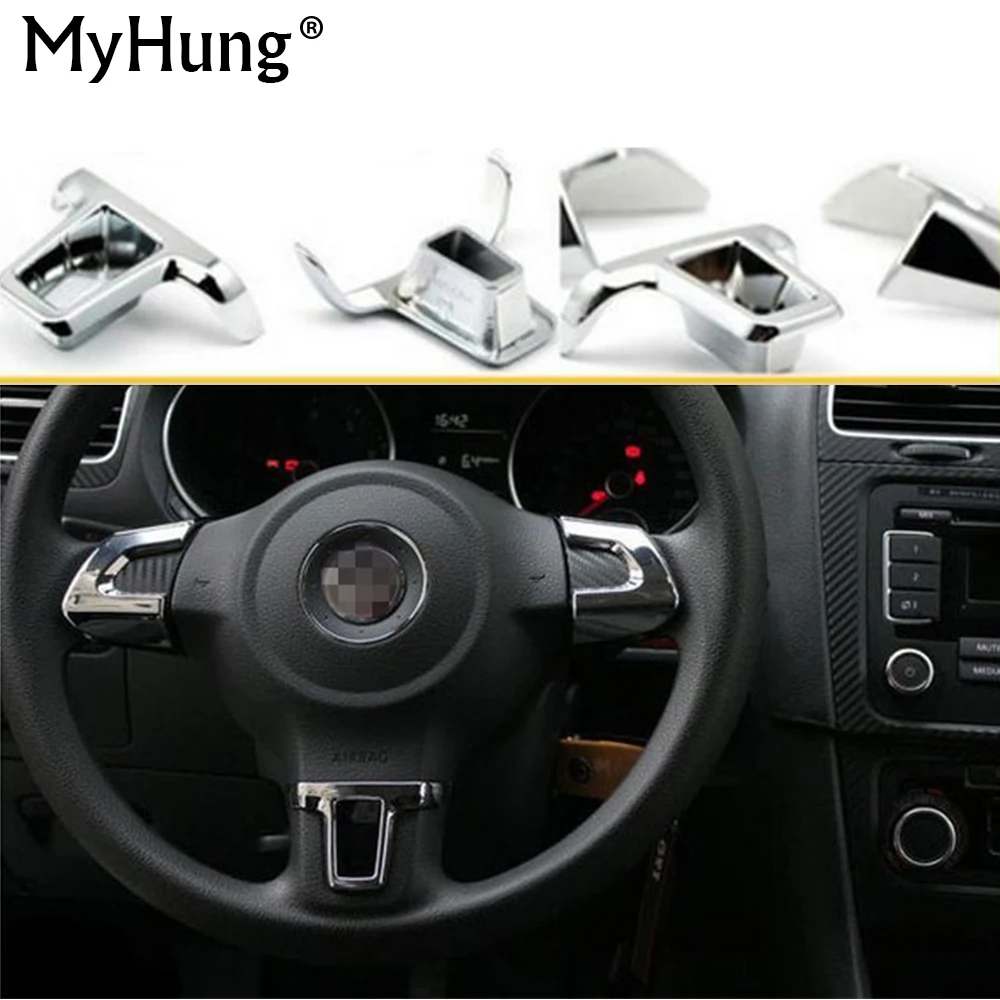Наклейки на рулевое колесо для Volkswagen VW GOLF 6 MK6 POLO 2010 2011 2012 JETTA MK5 Bora 3 шт. АБС пластик