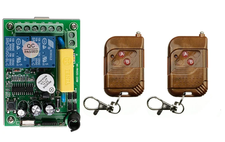 

NEW AC220V 1CH 10A RF Wireless Remote Control Switch System 2 transmitter & 1 receiver relay Receiver Smart Home Switch