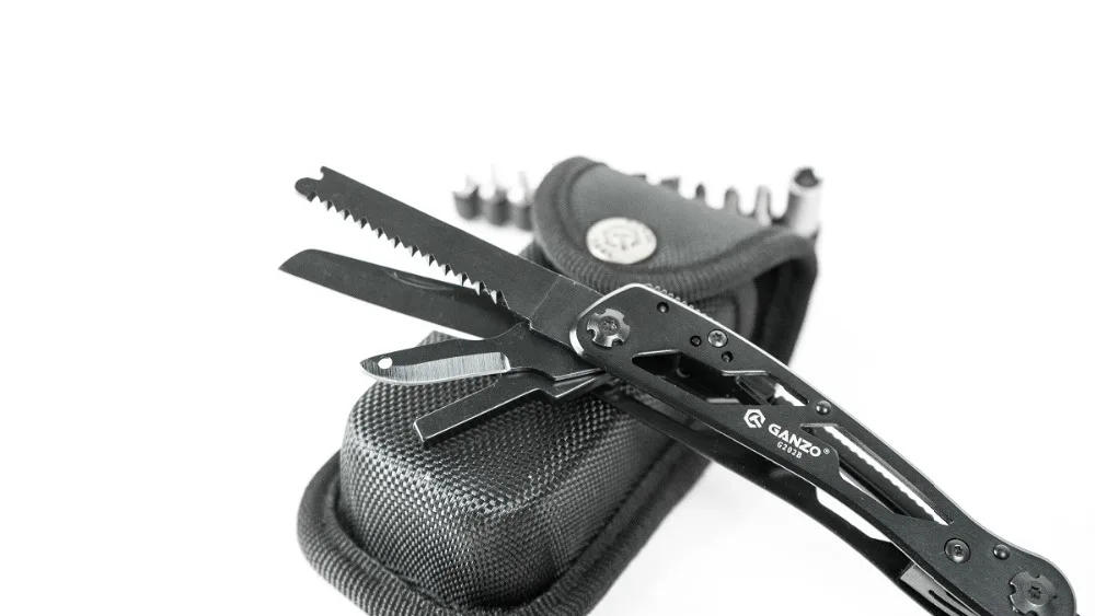 Ganzo G202B многофункциональные ножевые плоскогубцы, плоскогубцы с иглой, инструмент для повседневного использования, многофункциональные складные плоскогубцы, отвертка, биты, мини-ножницы, Мультитулы