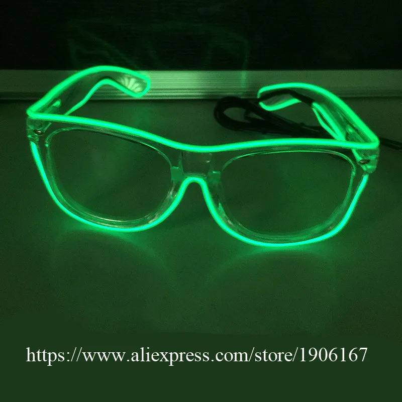 Fashion LED EL Wire Glasses Glow In The Dark Sunglasses Helloween Concert Party led flashing Glasses Eyewear04