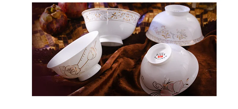 [10] с Цзиндэчжэнь керамический bowlset на пару риса столовая посуда из китайского фарфора 4,5 дюймов высокая чаша