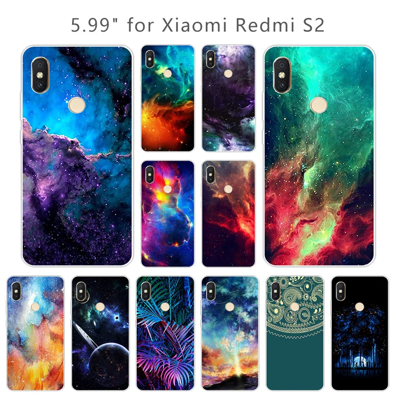 5.99 inch for Xiaomi Redmi S2 Soft Silicone Back Phone Nebula Cover S 2 Transparent TPU Mobile Case Picture |
