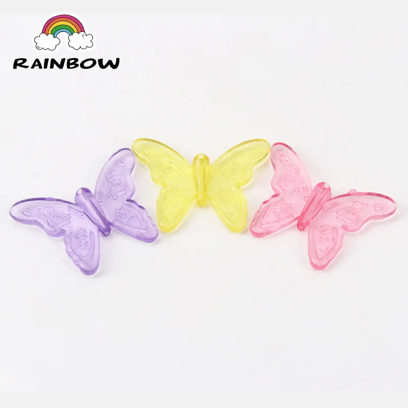 

Mixed Butterfly Crystal Charm Acrylic Material Pendants Beads Fit Decoration Handmade Jewelry Accessory DIY 35x26mm 20Pcs