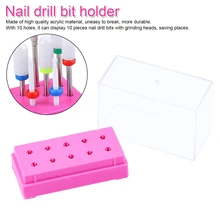 Профессиональный 10 отверстий керамический держатель мелких предметов для ногтей для электрических заусенцев выставочный дисплеер маникюрные инструменты для дизайна ногтей