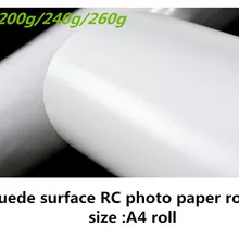 Горячая Распродажа A4 размер рулона Водонепроницаемый Замши RC фотобумага для струйных принтеров 0,21 М широкий