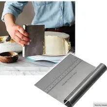 200pcs Stainless steel butter Dough Scraper Kitchen Flour Pastry Cake Bread Separator Scale Knife cake baking calibration blade