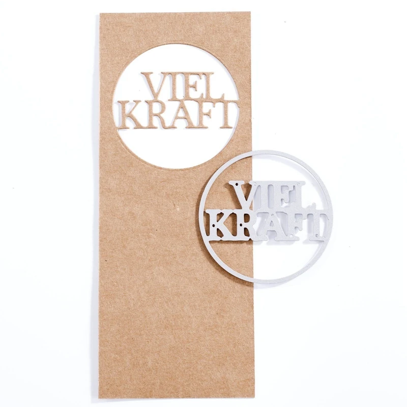 

viel Kraft German Phrase Much Power Metal Cutting Dies Stencils For DIY Scrapbooking Decorative Embossing Handcraft Die Cut New