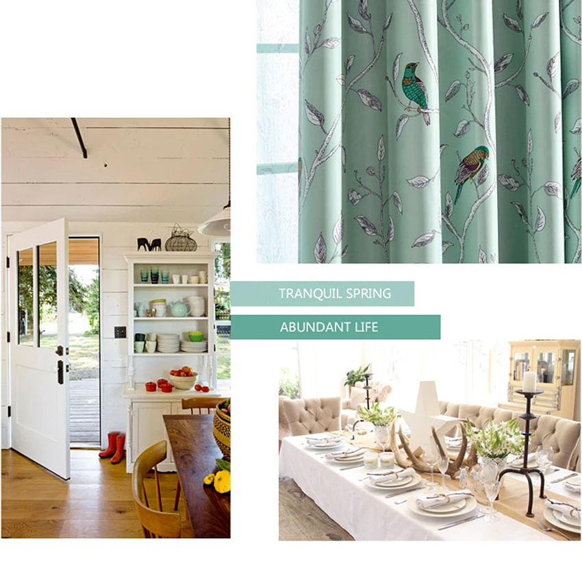 Деревенские птицы цветы узор дизайн дома окна затемненные ткань шторы для спальни гостиная кухня эркер P128Z20