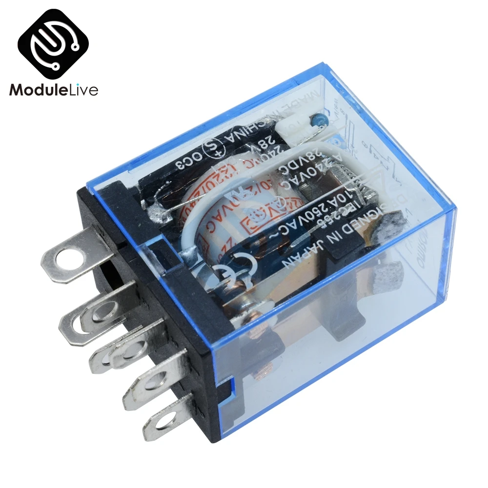 

LY2NJ AC 220V Coil 10A 240V Power Relay DPDT Led Lamp 1PCS High Quality