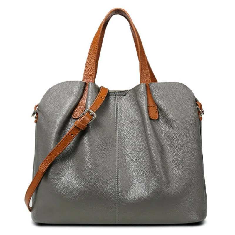 

women handbag hit color Lady Genuine leather sub-bag large bag shoulder slung handbags female Casual Tote messenger bag women's