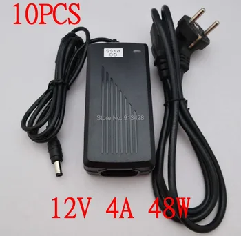 

High quality 10PCS 12V 4A 48W Led Power Adapter US/ EU/ UK/ AU Plug for LED light strip