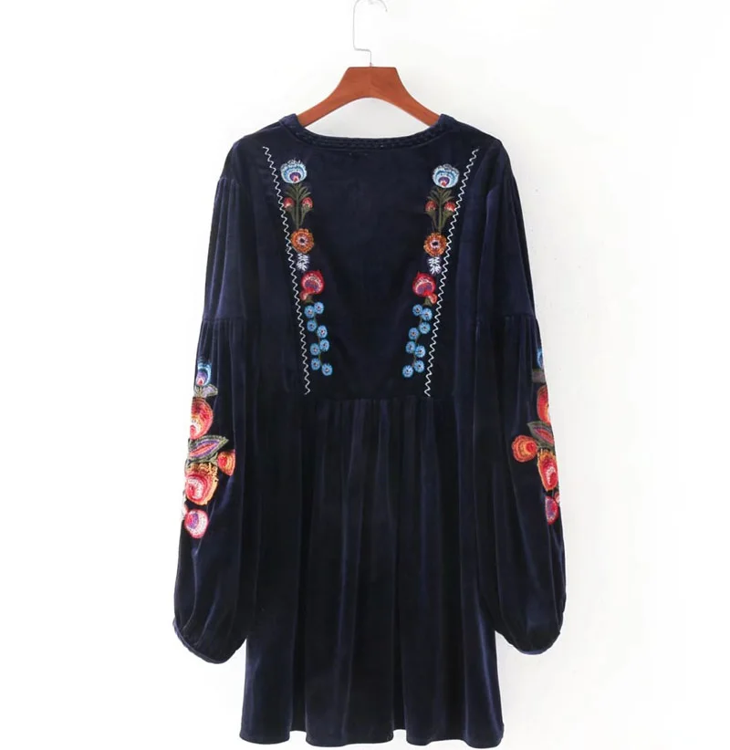 Navy velvet v neck dress shirt petite size