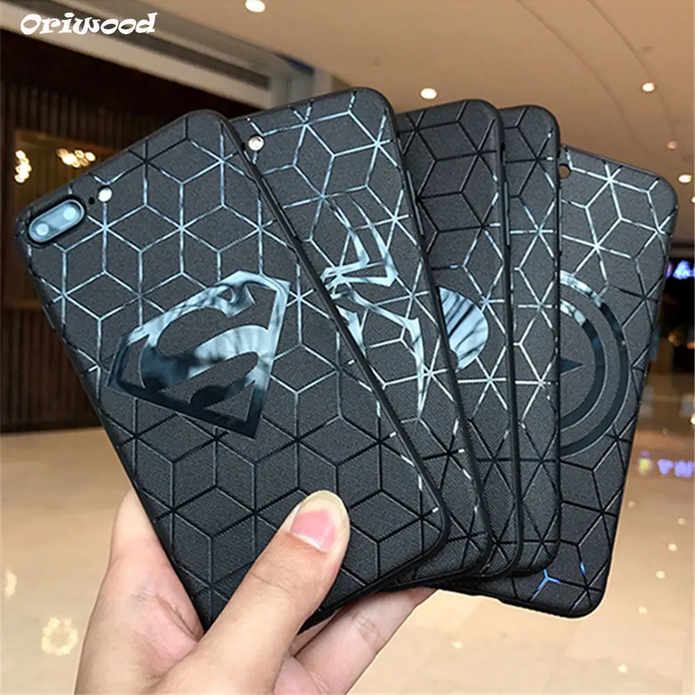 

Male Marvel Avengers Matte Silicone Case for iPhone X 6s 7 7Plus 8 Plus Cover for iPhone XR X XS Max Superman Siperman Cases