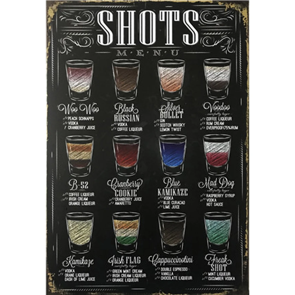 

Ice Cold Glass Drink Vintage Metal Poster Painting Art Plate Antique Metal Tin Signs Bar Pub Club Home Decor Retro Wall Stickers