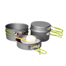 Kitchen Dining Bar Outdoor Camping Hiking Cookware Backpacking Cooking Picnic Bowl Pot Pan set free shipping wholesale A3