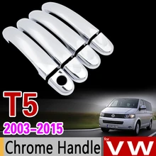 Para Chrome Cubierta de La Manija de Corte Establecido para Volkswagen VW T5 Transporter Caravelle Multivan California Accesorios Pegatinas Car Styling