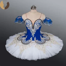 FLTOTURE Синий Белый Классический Профессиональный балетные пачки синяя птица вариации костюмы балета сцена танцевальная одежда ребенок Блинные пачки